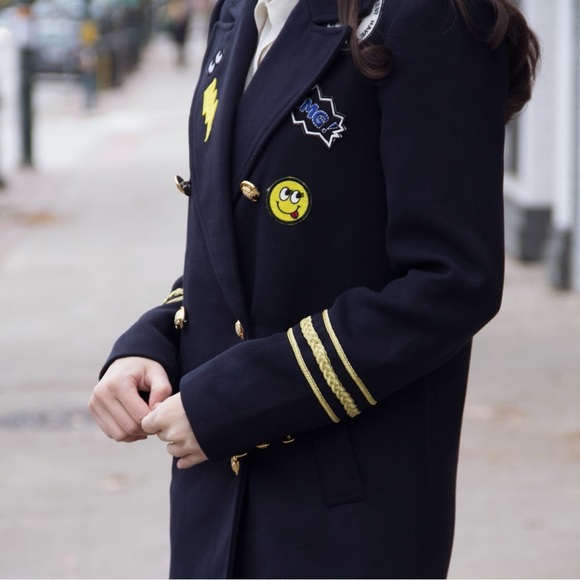 Military style coat with patches, Size S - Picture 5 of 11